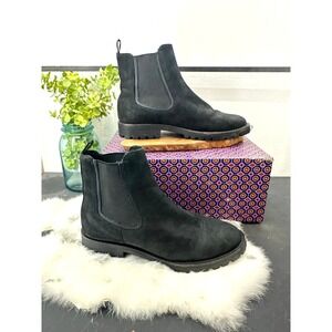 Thursday Everyday Chelsea black leather boot womens 8.5 suede lug sole‎